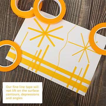 Cornison 5 Rolls Pinstripe Tape 1/16 to 3/4 Inch