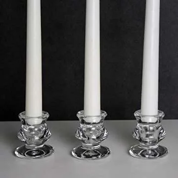 Clear Glass Candlestick Holders for Events and Home