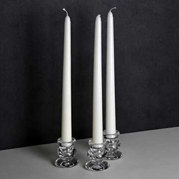 Clear Glass Candlestick Holders, Set of 2 Taper Candle Holders for Wedding, Decoration and Dinning