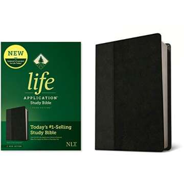 NLT Life Application Study Bible, Third Edition (LeatherLike, Black/Onyx, Red Letter)