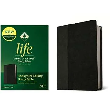 NLT Life Application Study Bible, Third Edition (LeatherLike, Black/Onyx, Red Letter)