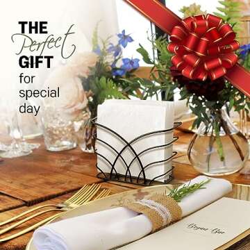 LEVIMETREE Black Napkin Holder for Table - Modern Dining Table Décor Napkin Holder for Kitchen Table Serviette Holder Tissue Dispenser Servilleteros Para Mesas Kitchen Restaurant Hotel Home Décor