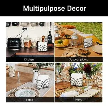 LEVIMETREE Black Napkin Holder for Table - Modern Dining Table Décor Napkin Holder for Kitchen Table Serviette Holder Tissue Dispenser Servilleteros Para Mesas Kitchen Restaurant Hotel Home Décor