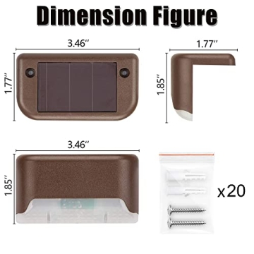 GIGALUMI LED Solar Deck Lights - 16 Pack for Outdoor Spaces