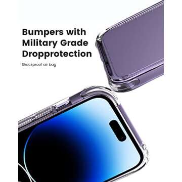 Mkeke for iPhone 14 Pro Max Case Clear, [Not-Yellowing][Military-Grade Drop Protection] Shockproof Protective Phone Cases 2022