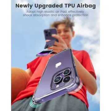 Mkeke iPhone 16 Pro Clear Case, Shockproof & Stylish