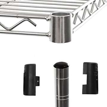 Seville Classics 5-Tier Steel Wire Shelving with Wheels, 30" W x 14" D x 60" H, Plated Steel