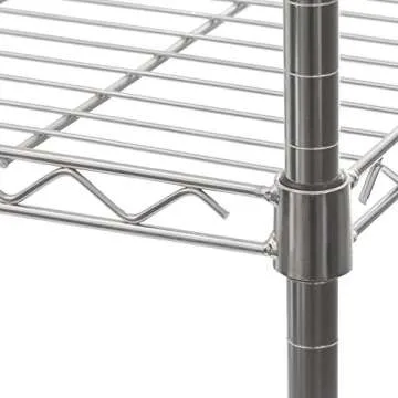 Seville Classics 5-Tier Steel Wire Shelving with Wheels, 30" W x 14" D x 60" H, Plated Steel