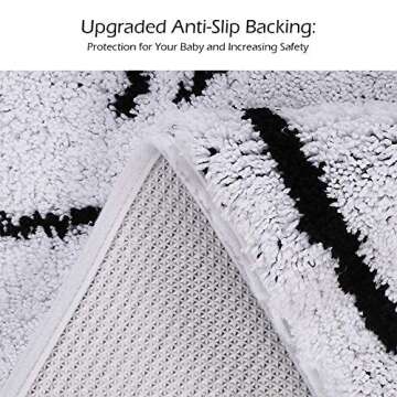 LIVEBOX Kids Play Mat,Hopscotch Area Rug Runner 2' x 5' Soft Plush Playroom Carpet Non-Slip Childrens Numbers Educational & Fun Throw Rugs for Bedroom Nursery Decor Best Shower Gift (White)