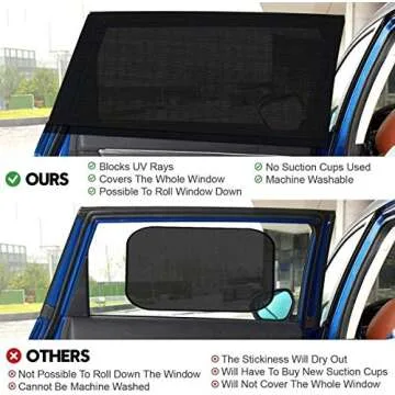 LEMLEON Car Window Shade,Automotive Sun Protection for Baby Windshield Mesh Rear Side Kids Sunlight Protection, Double Venting Design, Universal Fit Most of Cars and SUV's. 2 Pack