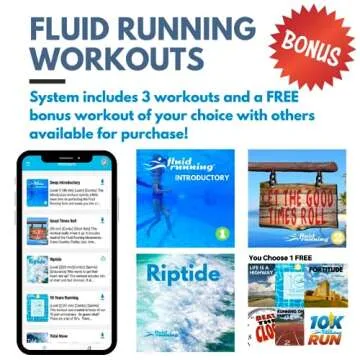 Fluid Running System | Deep Water - 4 Audio Workouts Free with Your Flotation Belt & Waterproof Earbuds. App-Based, Coached Full Body Workout. for Injury Recovery, Weight Loss & General Fitness.
