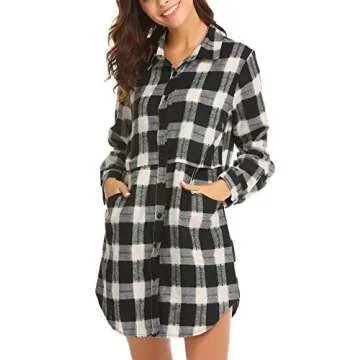 HOTOUCH Women's Stylish Flannel Shacket Layered Look