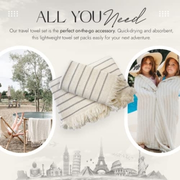 Loomia Turkish Bath and Hand Towel Set - Luxurious Cotton