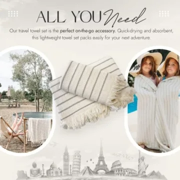 Loomia Turkish Bath and Hand Towel Set - Luxurious Cotton