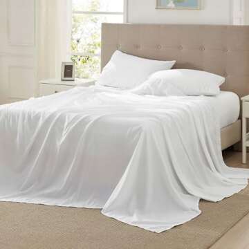 Bedsure King Size Sheets Set - 4 Pieces Soft King Sheets - Breathable & Cooling - Hotel Luxury - Eas...