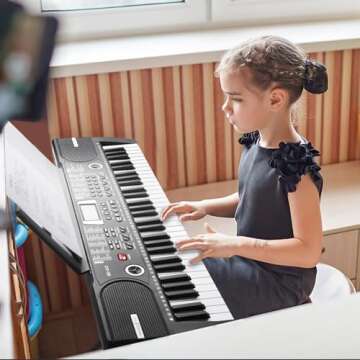Portable 61-Key Digital Piano Keyboard for Beginners