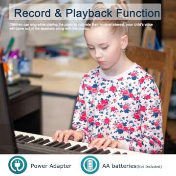 Portable 61-Key Digital Piano Keyboard for Beginners
