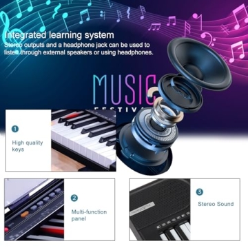 Portable 61-Key Digital Piano Keyboard for Beginners