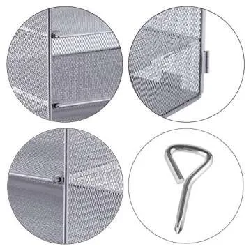 COSYAWN Paper Letter Tray Organizer, 5 Tier Mesh File Tray Desktop Paper Sorter, Silver