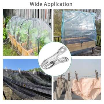 Samhopo 40 PCS Garden Clips, Greenhouse Clamps Made of Stainless Steel, Greenhouse Clips for Netting...