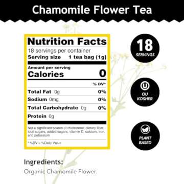 Buddha Teas Organic Chamomile Flower Tea - Soothing Herbal Delight