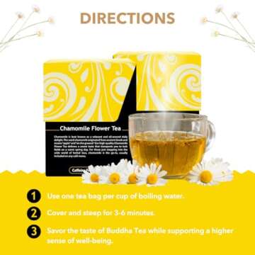 Buddha Teas Organic Chamomile Flower Tea - Soothing Herbal Delight
