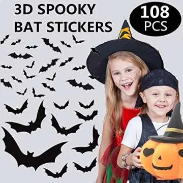 Berry USA Halloween Bat Wall Decals 120 Pack