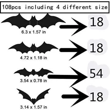 Berry USA Halloween Bat Wall Decals 120 Pack
