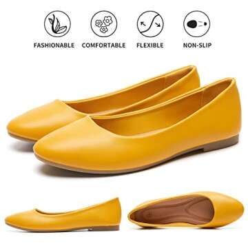 Comfortable Women's Ballet Flats in Yellow | hash bubbie