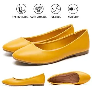 Comfortable Women's Ballet Flats in Yellow | hash bubbie