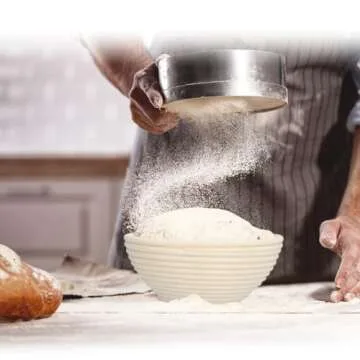 Bread Proofing Basket, Banneton Bread Proofing Basket Sourdough Proofing Basket Sourdough Bread Basket Proofer Bowl for Fermentation Bakery Homemade Making Tool Home Kitchen Baking (20 * 8CM)