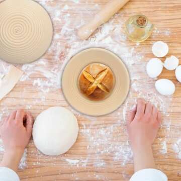 Bread Proofing Basket, Banneton Bread Proofing Basket Sourdough Proofing Basket Sourdough Bread Basket Proofer Bowl for Fermentation Bakery Homemade Making Tool Home Kitchen Baking (20 * 8CM)