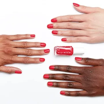 Essie Quick Dry Vegan Nail Polish in Electric Coral-Red
