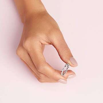 PANDORA Knotted Hearts Ring - Symbol of Unbreakable Love - Promise Ring for Women - Layering or Stackable Ring - Gift for Her Sterling Silver - Size 9 - With Gift Box