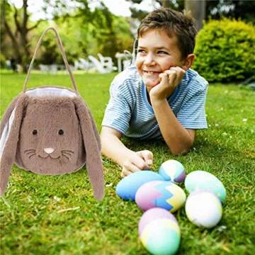 Cute Easter Bunny Basket for Egg Hunting and Storage