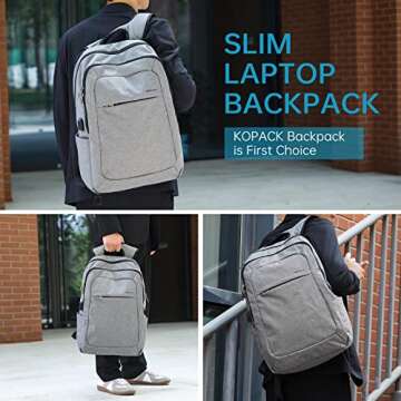 KOPACK 17-Inch Anti-Theft Laptop Backpack for Travel