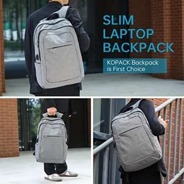 KOPACK 17-Inch Anti-Theft Laptop Backpack for Travel