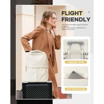 Laptop Backpack For Women Travel Backpack Carry On Flight Approved Gym Backpack Work Backpack For Men Personal Item Travel Bag Casual Daypack Backpacks College Backpack For Traveling On Airplane Beige