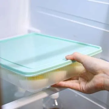 HAKSEN 2PCS Deviled Egg Containers with Lid, Portable Storage Carrier Egg Holder Deviled Egg Tray for Refrigerator Easter Party Holding 48 Eggs