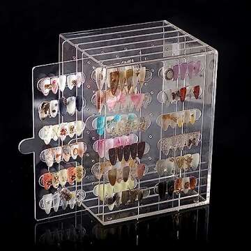 Guolich Nail Organizers and Storage 60 Lattice Nail Art Display Board Clear Acrylic Removable Magnet...
