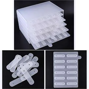 Guolich Nail Organizers and Storage 60 Lattice Nail Art Display Board Clear Acrylic Removable Magnet Adsorption Holder Shelves Display Rack Stand for Nail Art Mesa Para Manicura Profesional