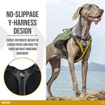 OneTigris Y-Shaped Dog Backpack with Handle, Pockets & No Pull D-Rings, Lightweight Hiking Gear for ...