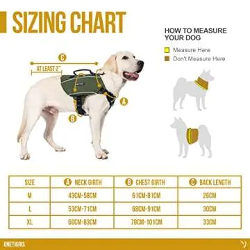 OneTigris Y-Shaped Dog Backpack with Handle, Pockets & No Pull D-Rings, Lightweight Hiking Gear for Dogs Hunting Camping Travel (Large, Green)
