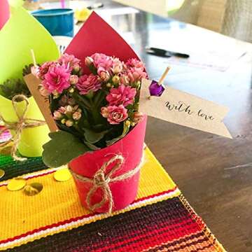 PuTwo Cocktail Picks 4.7" Handmade Multicolor Appetizer Bamboo Toothpicks 100ct Multicolor