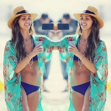 Yonala Summer Womens Beach Wear Cover up Swimwear Beachwear Bikini,One Size,Green