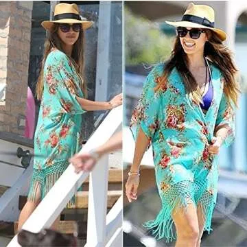 Yonala Summer Womens Beach Wear Cover up Swimwear Beachwear Bikini,One Size,Green