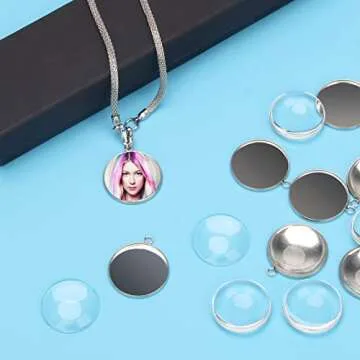 80Pcs Bezel Pendant Trays Blanks 25mm, Winspeed 40Pcs Silver Stainless Steel Bezel Trays and 40Pcs C...