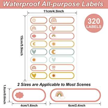 Tudomro 320 Pcs Baby Bottle Labels for Daycare, Name Labels for Daycare, Self Laminating, School Nam...