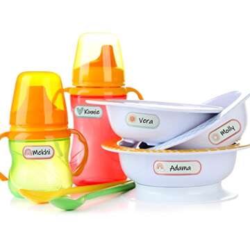Tudomro 320 Pcs Baby Bottle Labels for Daycare, Name Labels for Daycare, Self Laminating, School Name Labels for Kids Waterproof Name Stickers Self Adhesive, Name Tags Stickers, Labels(Boho)