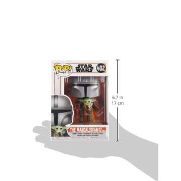 Funko Pop! Star Wars: The Mandalorian - Mandalorian Flying with The Child, Grey